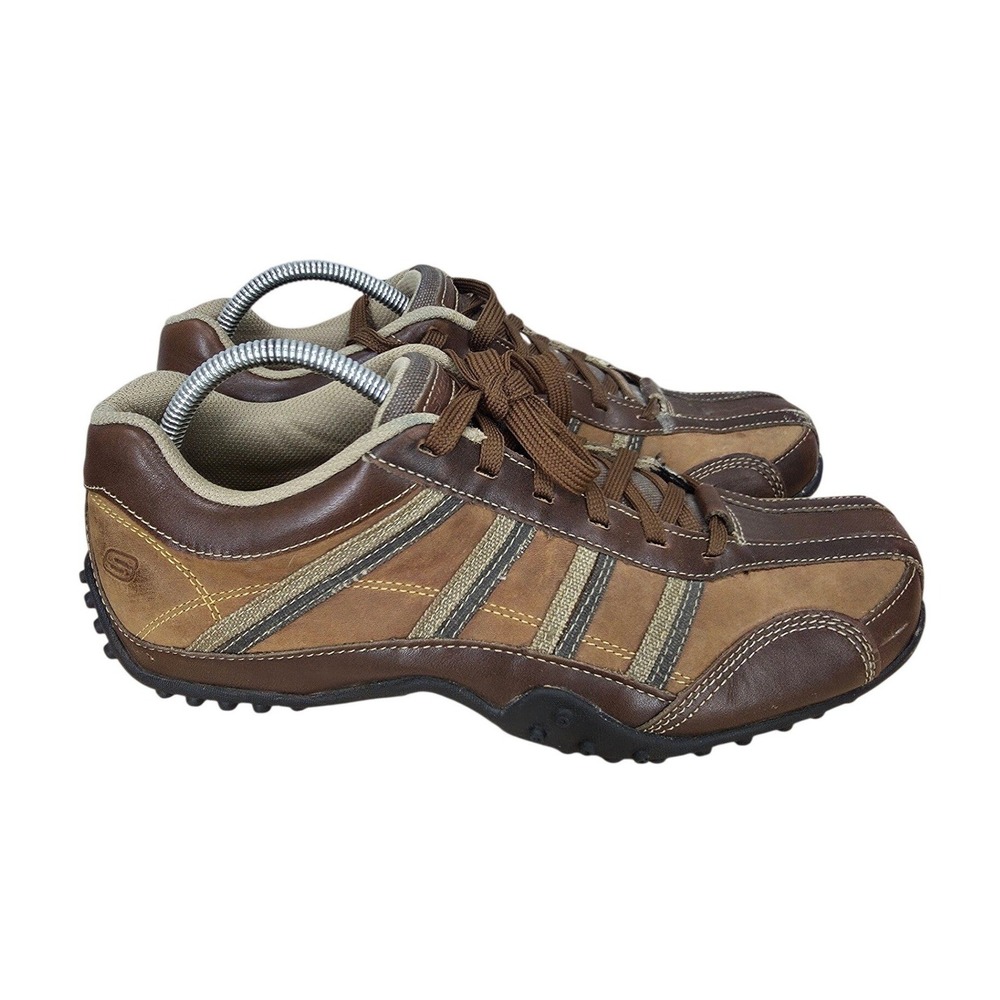 Skechers Urban Track Sneakers Mens 9.5 Brown Leather Oxford Casual Gorpcore Y2K